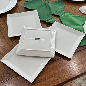 The Cellar Classic White Square Salad Plates - Set of 4